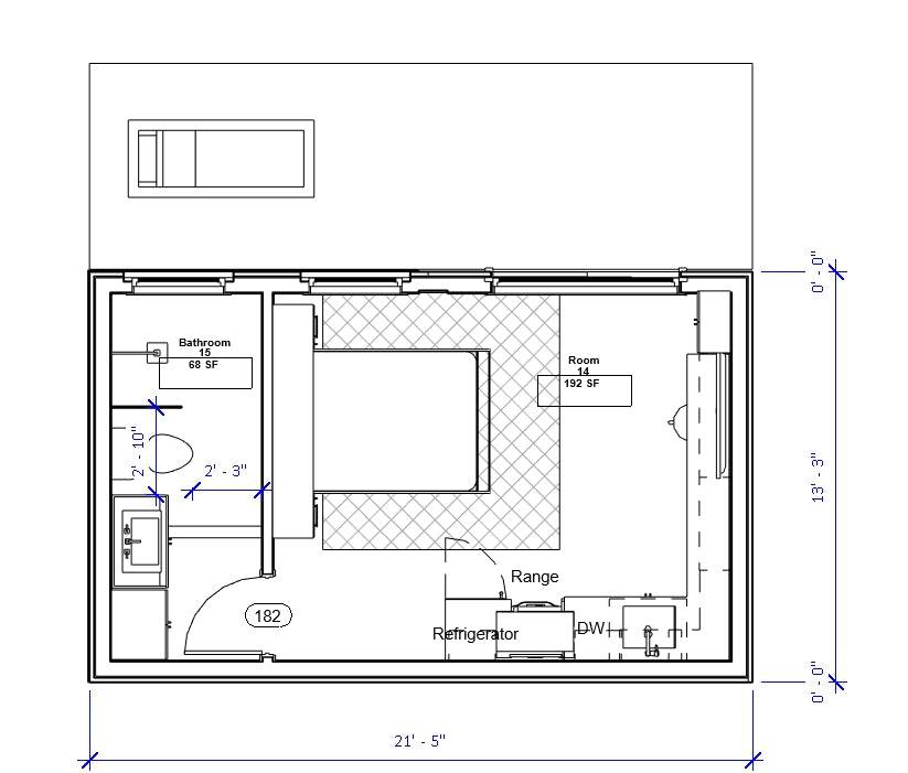 Modern ADU No.7 house plan by Authentic Homes featuring one bedroom with murphy bed, kitchenette, and vaulted ceiling in Utah layout.