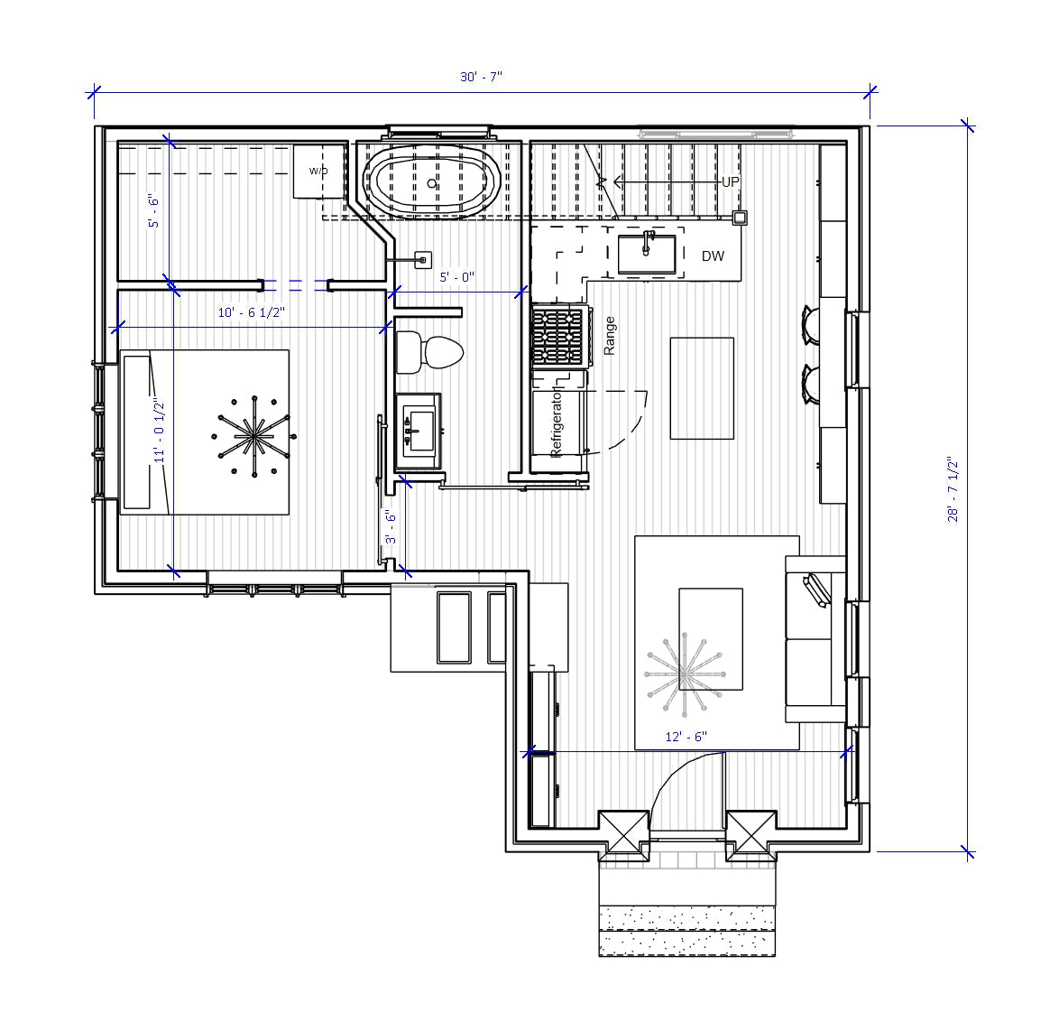 ADU house plan. Designed by Authentic Homes, custom home builder in Utah.