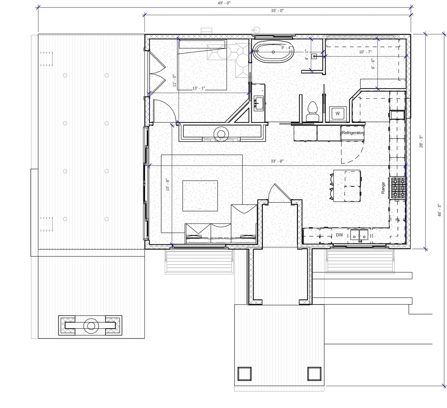 ADU house plan. Designed by Authentic Homes, custom home builder in Utah.