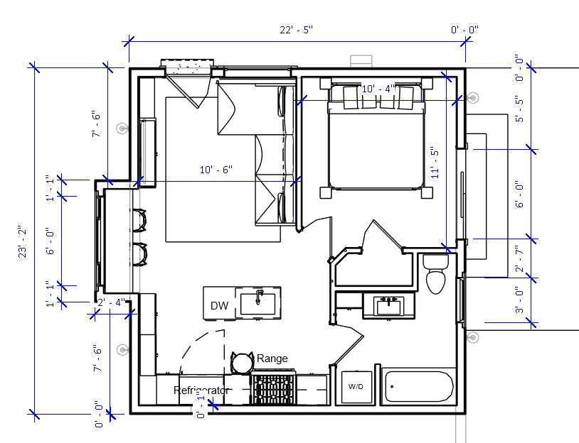 ADU house plan. Designed by Authentic Homes, custom home builder in Utah.