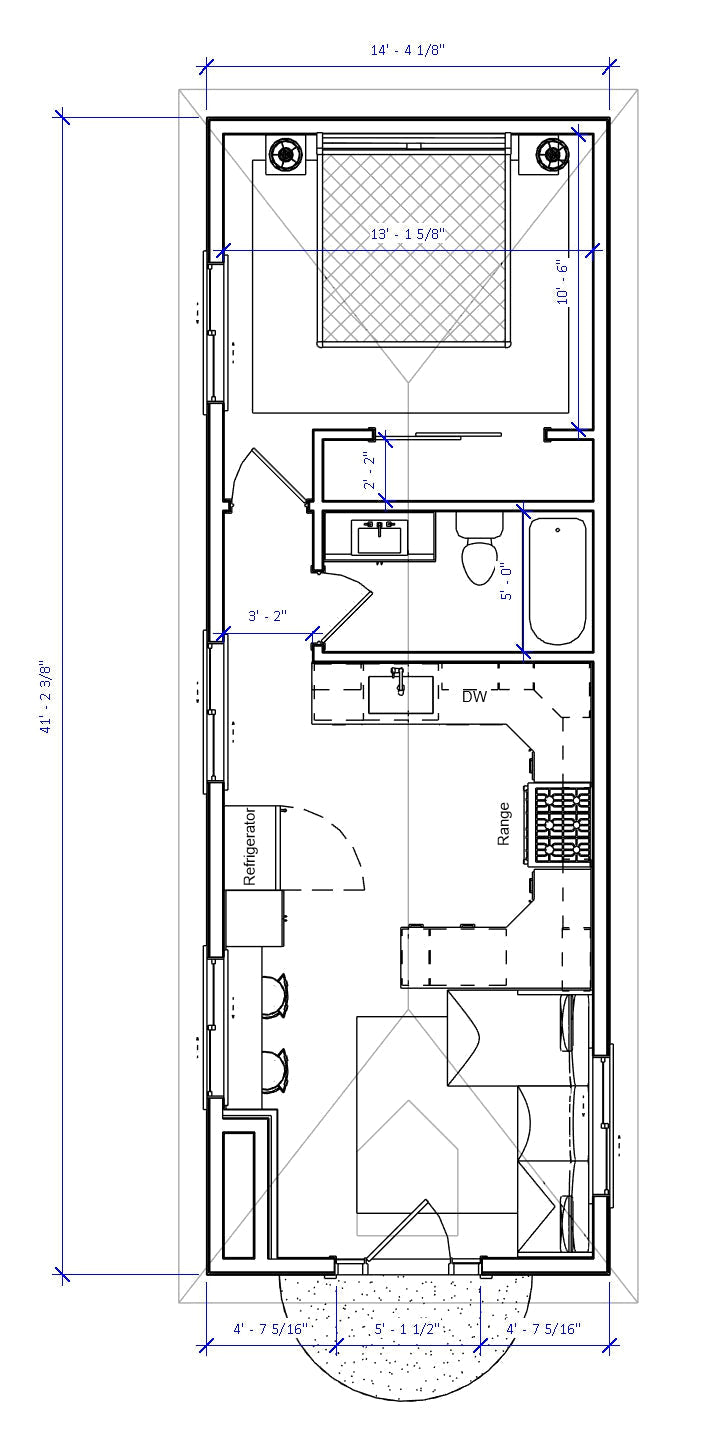 French ADU house plan. Designed by Authentic Homes, custom home builder in Utah.
