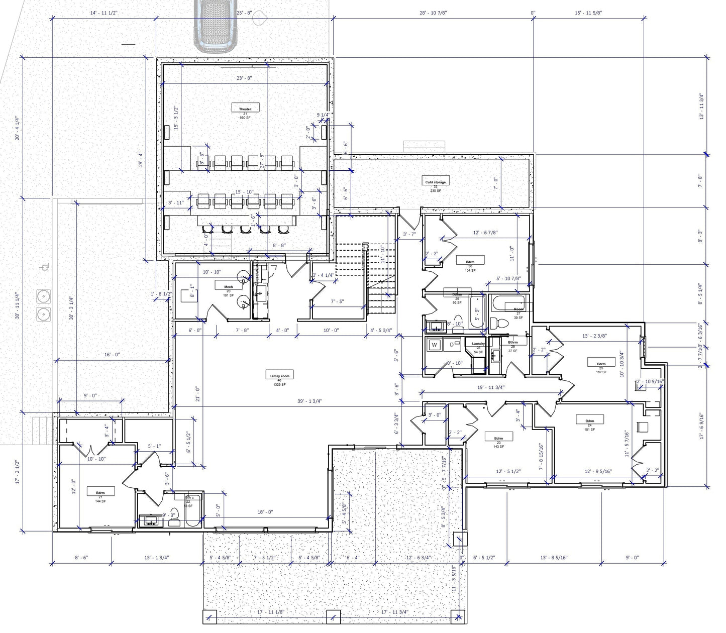 Cottage No.14 house plan layout with coffered vault ceilings, main floor master suite, and spacious kitchen with Butler's pantry in Utah style.