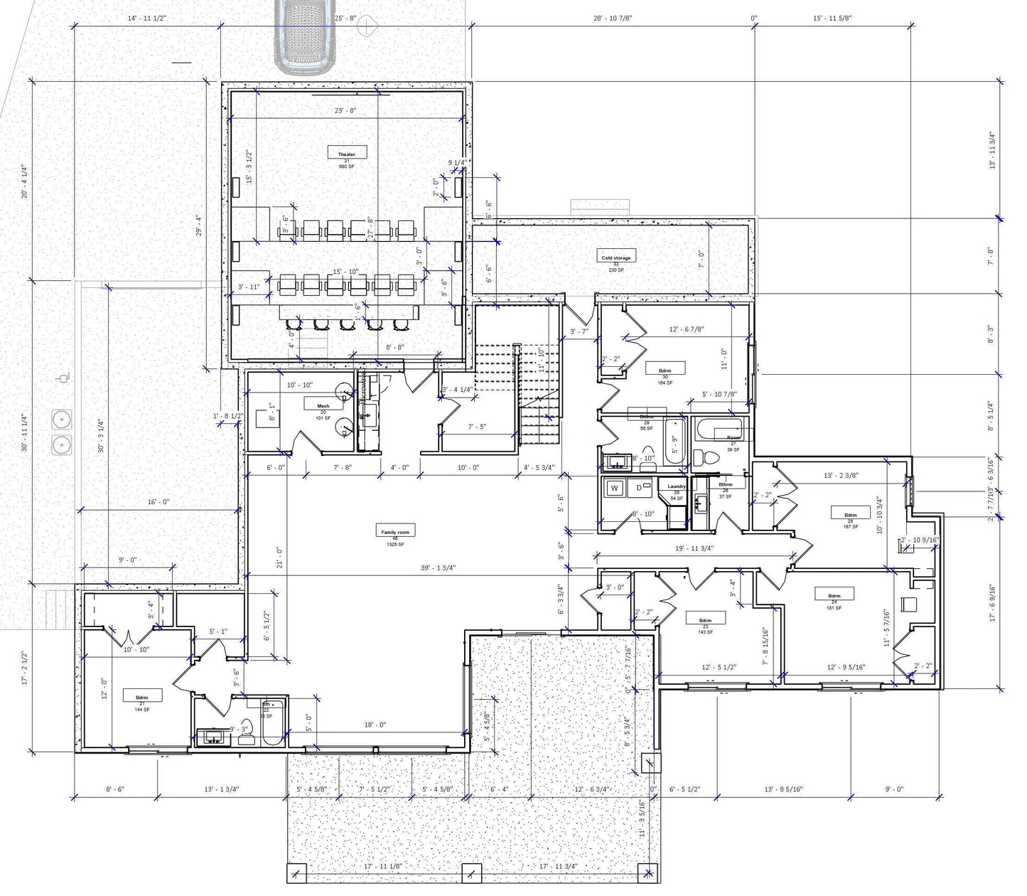 Cottage No.14 house plan layout with coffered vault ceilings, main floor master suite, and spacious kitchen with Butler's pantry in Utah style.