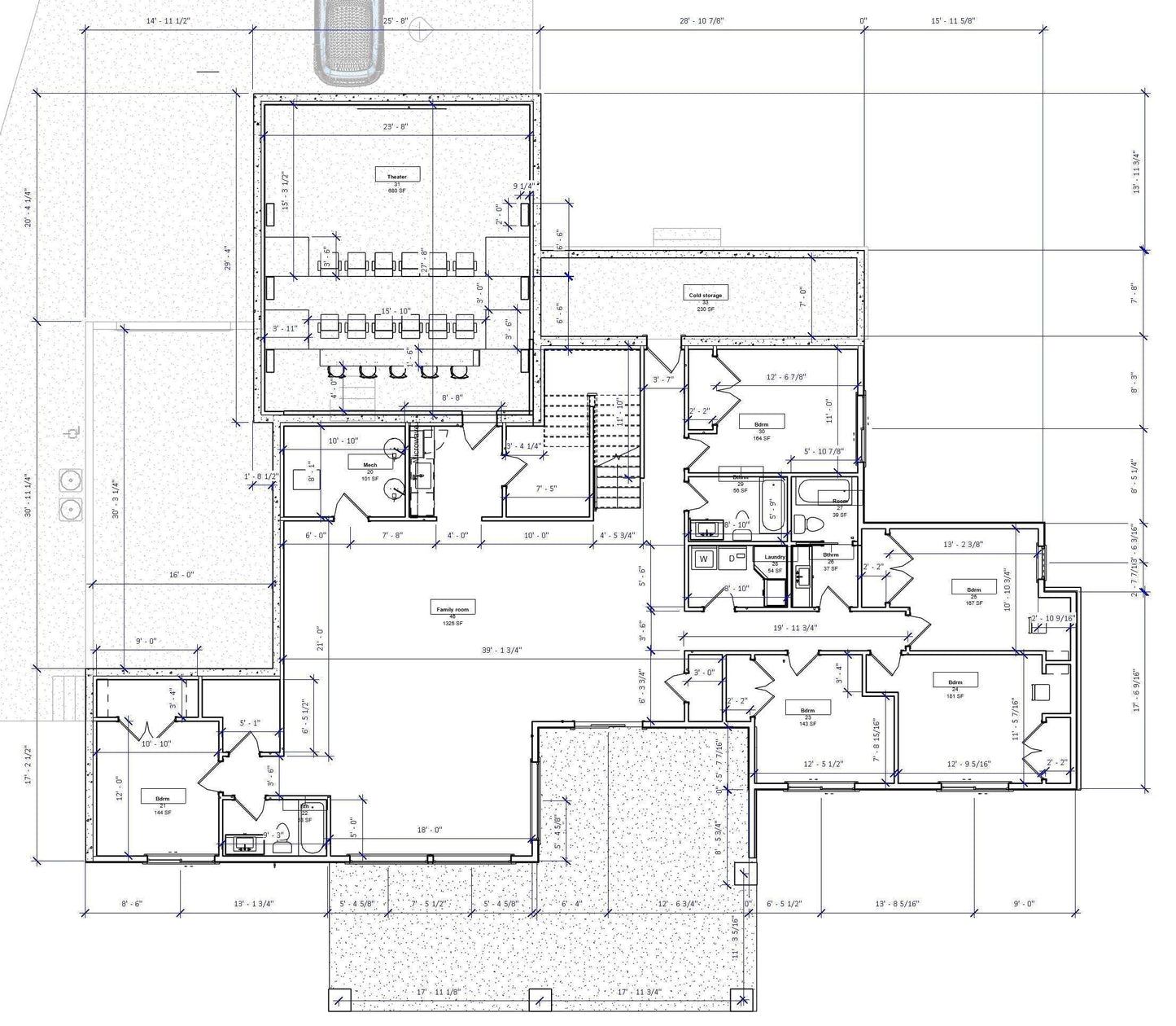 Cottage No.14 house plan layout with coffered vault ceilings, main floor master suite, and spacious kitchen with Butler's pantry in Utah style.