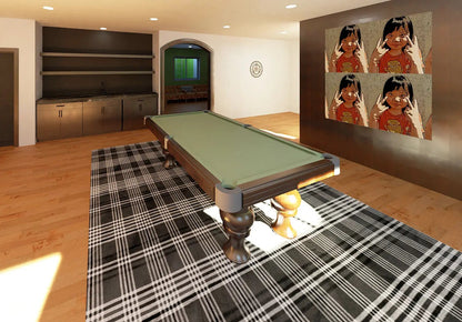 basement entertainment area with pool table