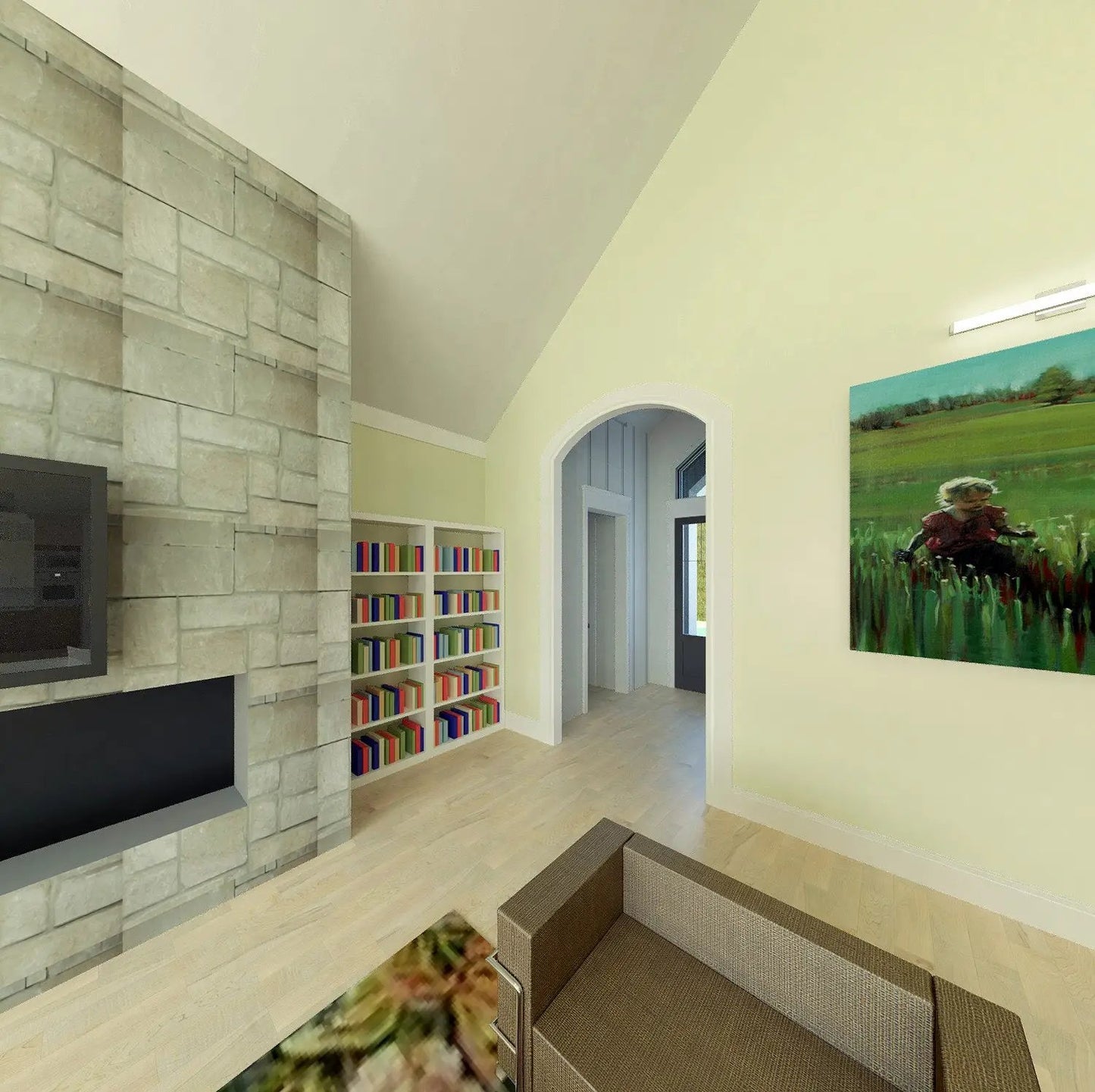 arched doorway private foyer