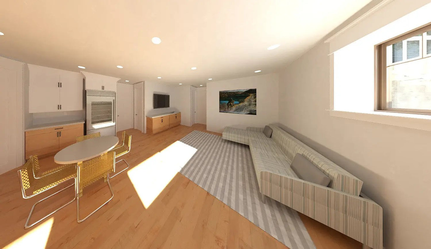 basement apartment living room