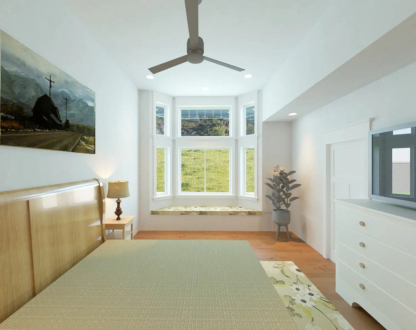 bedroom with window seat