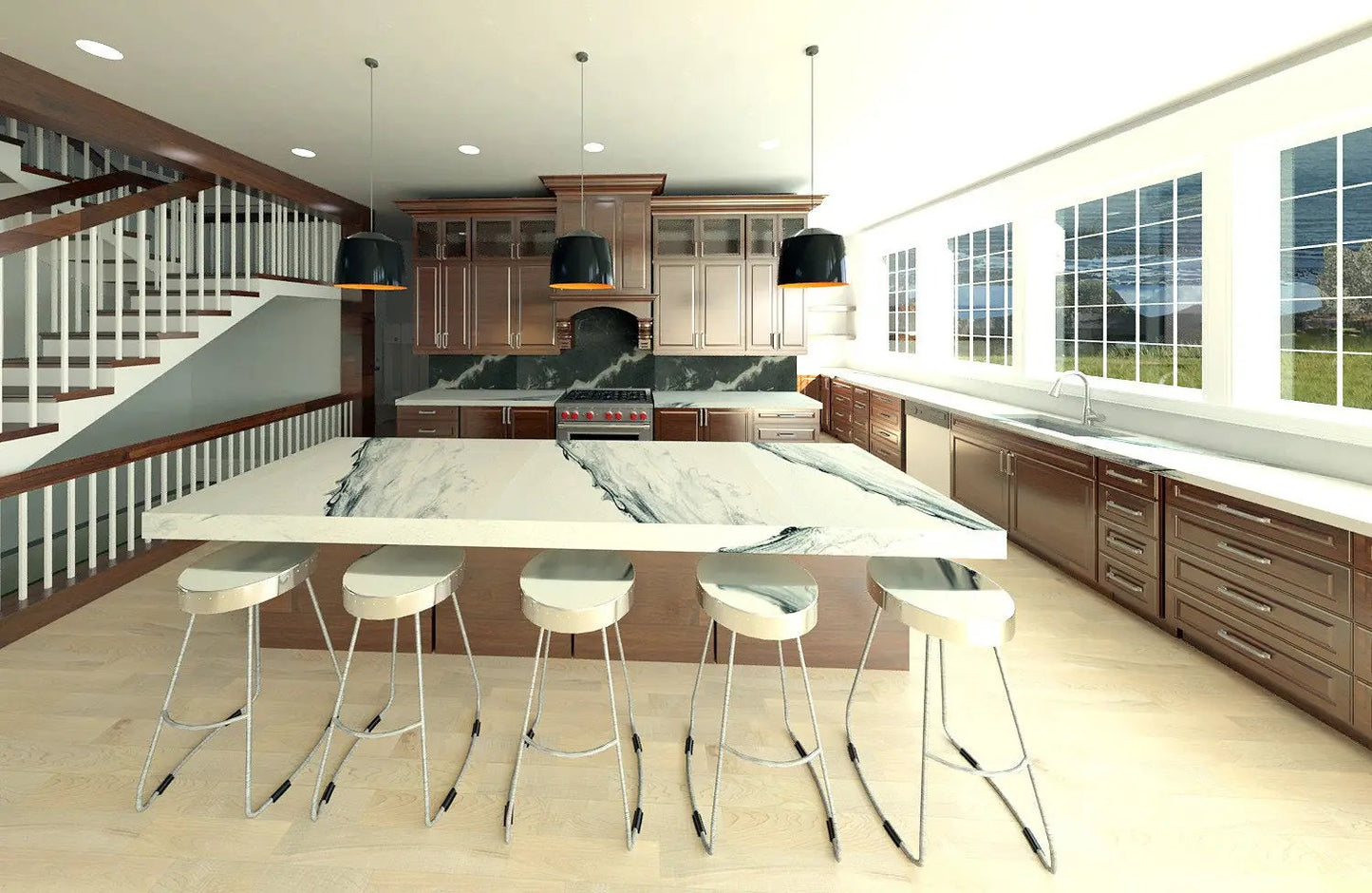 kitchen with large island