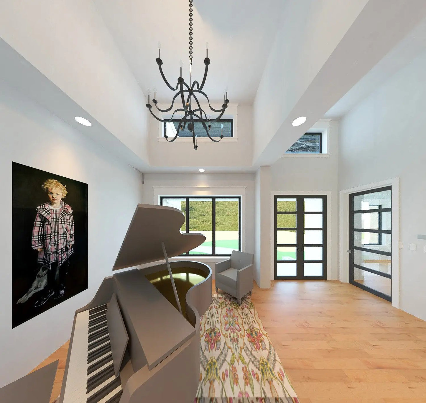 vaulted living room
