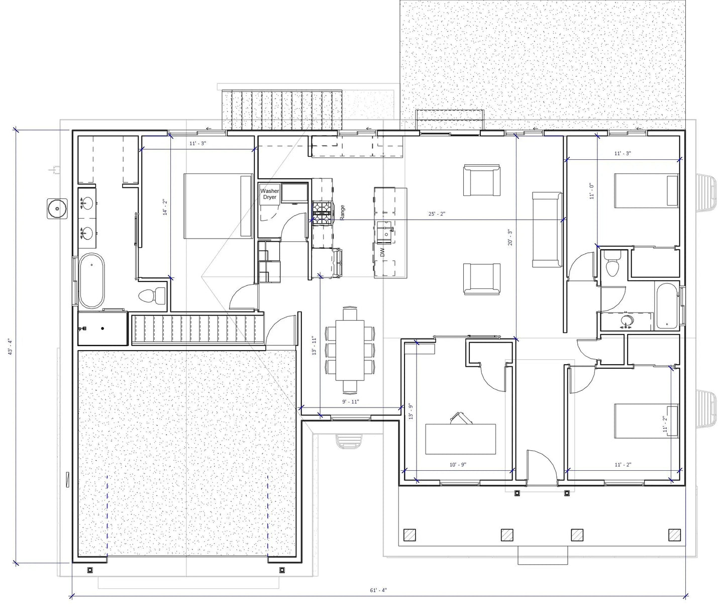 a drawing of a floor plan of a house