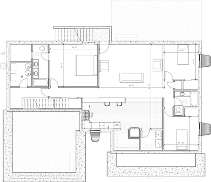 a drawing of a house with a floor plan