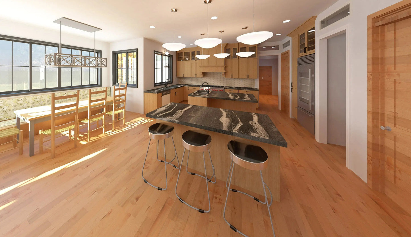 kitchen with built in seating