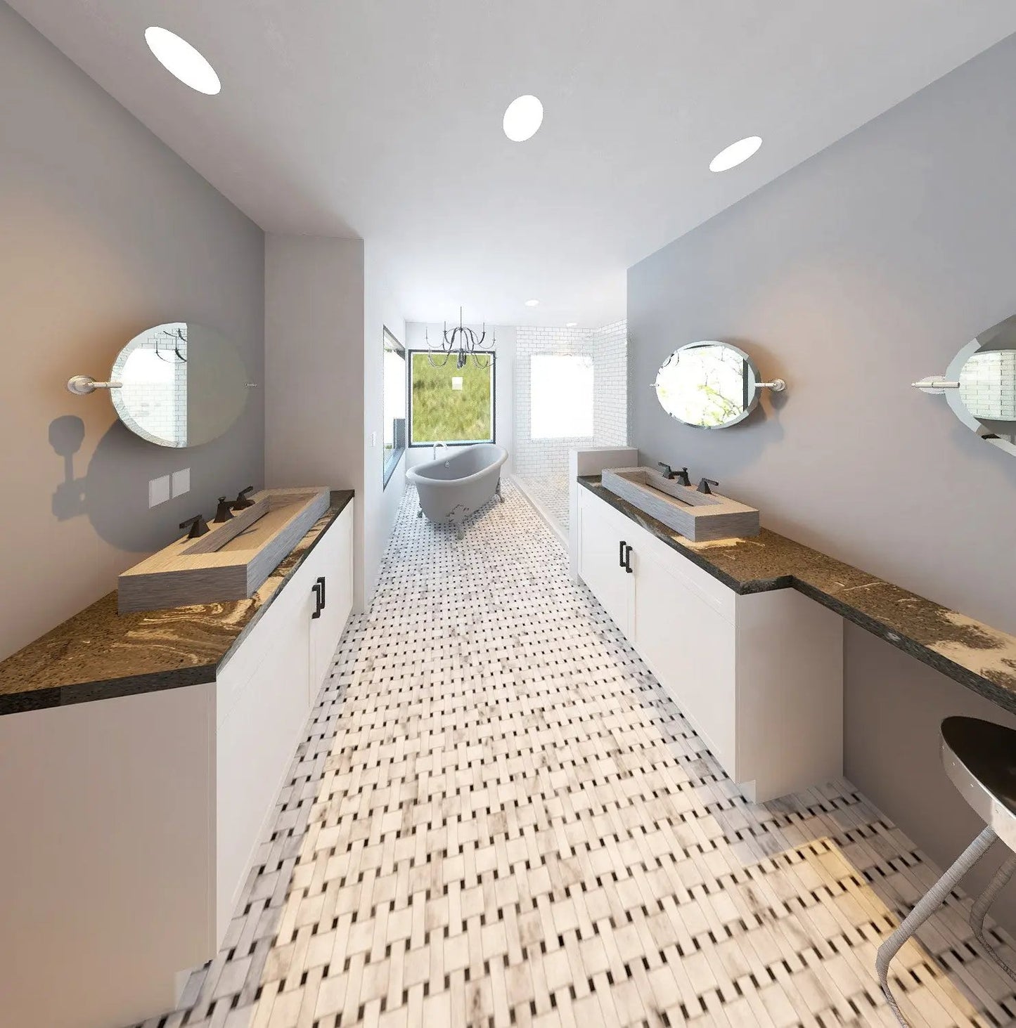 bathroom with clawfoot tub