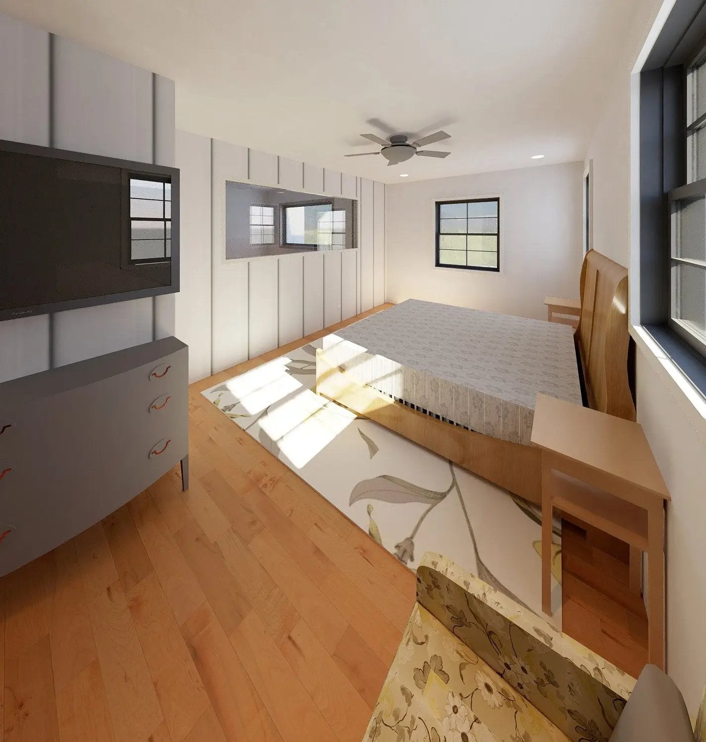 bedroom with sitting area