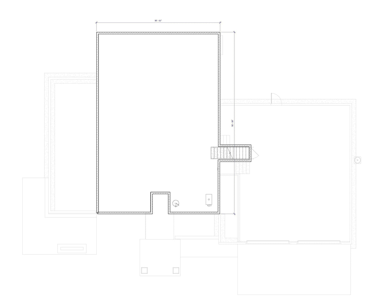 Modern No.12 house plan top view showing walkable roof layout with stair access, part of Authentic Homes building in Utah.