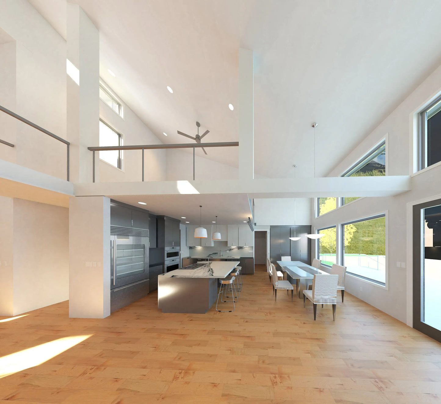 kitchen with loft