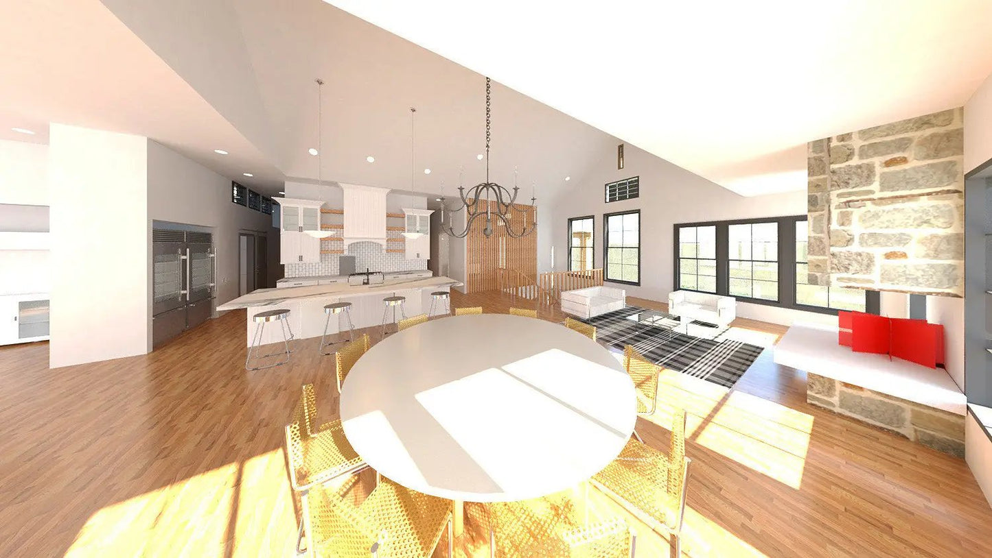 vaulted living room