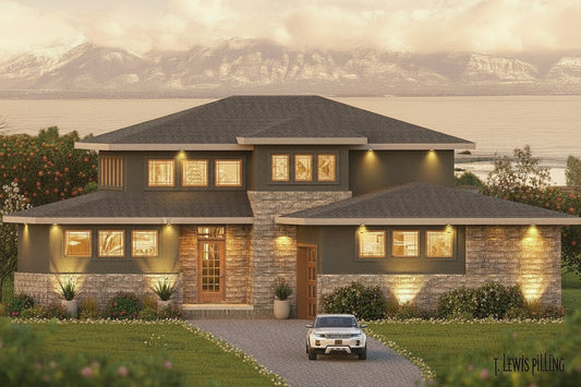 Prairie house plan designed by authentic plans in Utah