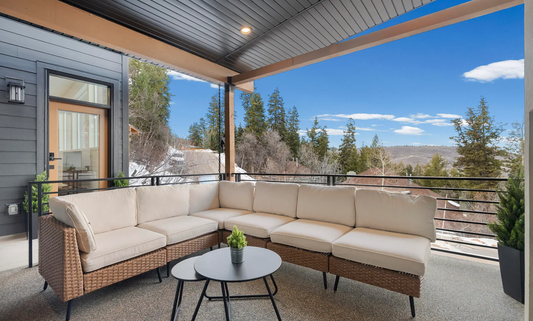 Outdoor covered patio in Park city Utah designed and built by Authentic Homes