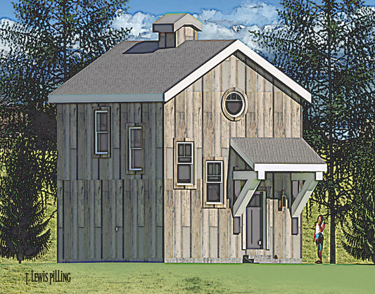 ADU plan exterior designed by Authentic Homes in Utah. Features modern cabin styling with wood siding.