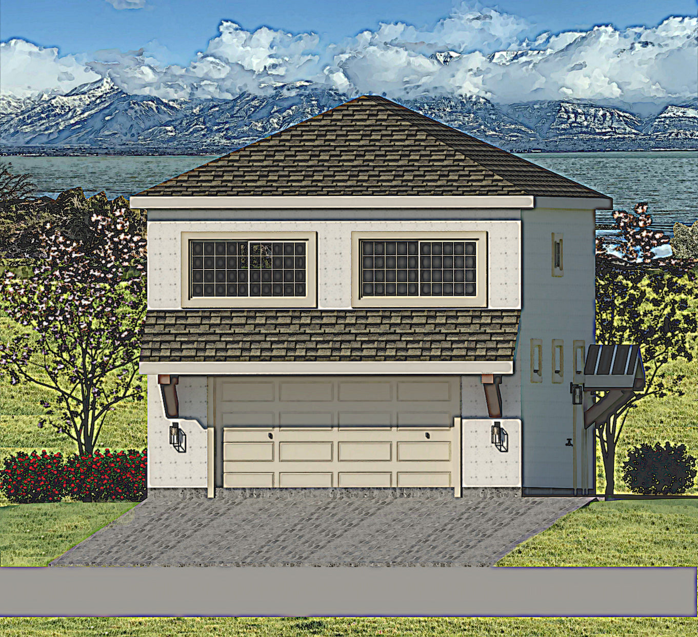 Easy to build ADU house plan with garage. Designed by Authentic Homes, custom home builder in Utah.