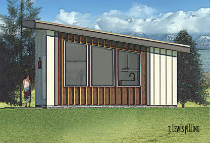 Modern house design with wooden and glass exterior, surrounded by greenery and mountains. Bult in Park City, Utah by Authentic Homes. 