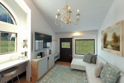 No.8 Craftsman ADU house plan Dining Nook