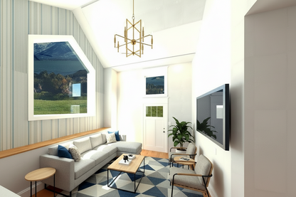 No.9 Modern ADU house plan Dramatic Window