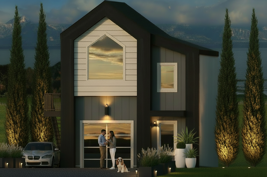 No.9 Modern ADU house plan Dramatic Window