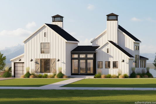 No.2 Barndiminium house plan Office w/Fireplace