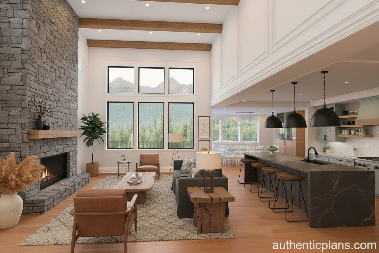 No.14 Mountain house plan Front Deck