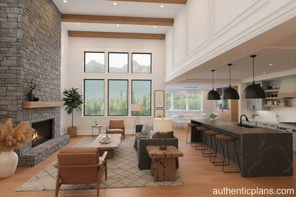 No.14 Mountain house plan Front Deck