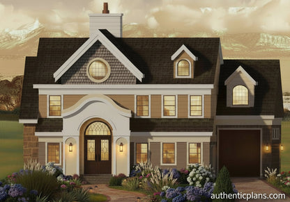 No.5 Cape Cod house plan RV Garage