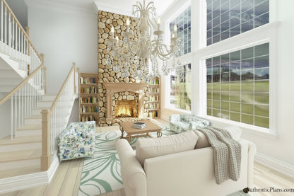 No.6 Cape Cod house plan Large Family Room