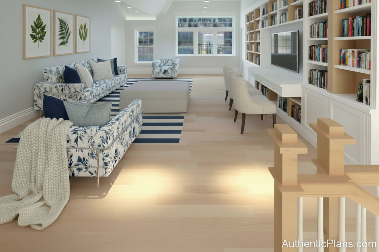 No.6 Cape Cod house plan Large Family Room
