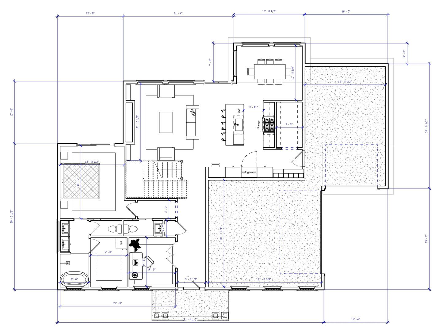 No.6 Cape Cod house plan Large Family Room