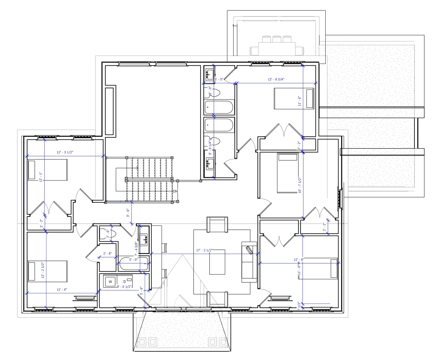 No.6 Cape Cod house plan Large Family Room