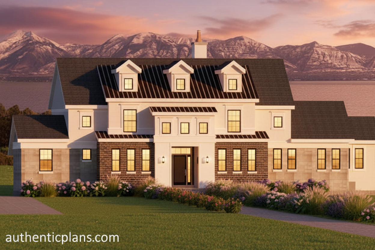 No.3 Colonial house plan Dormer Entry