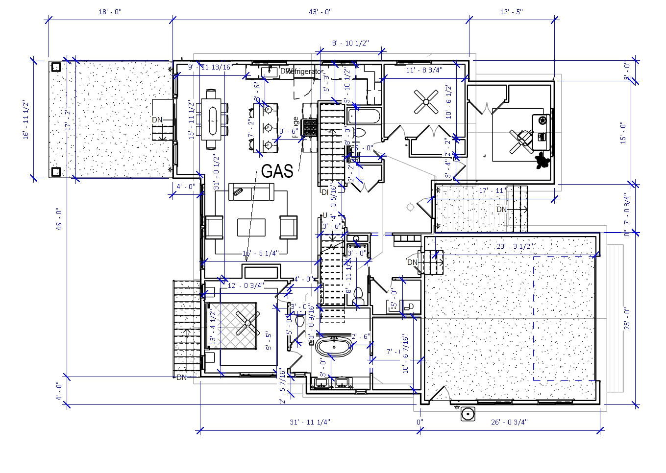 No.16 Modern Cottage house plan Basement ADU