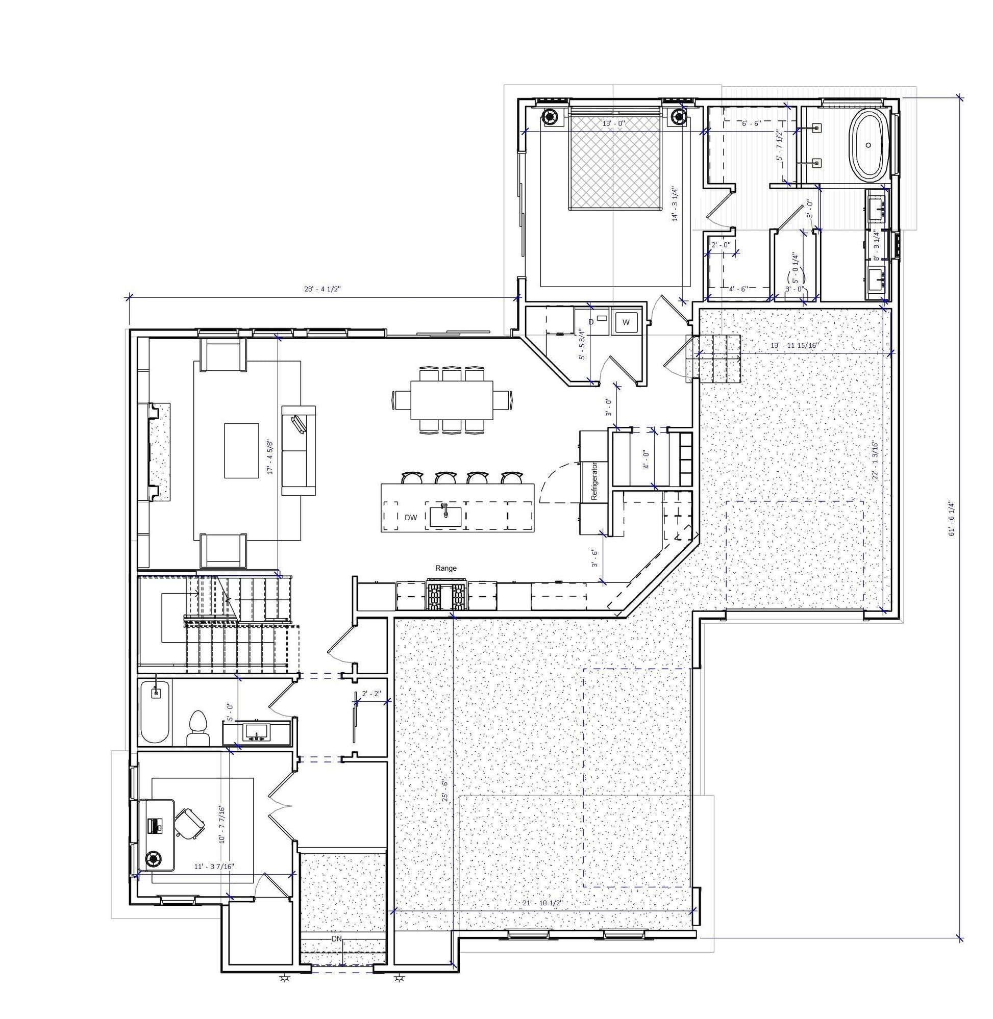 First-floor layout with multiple rooms