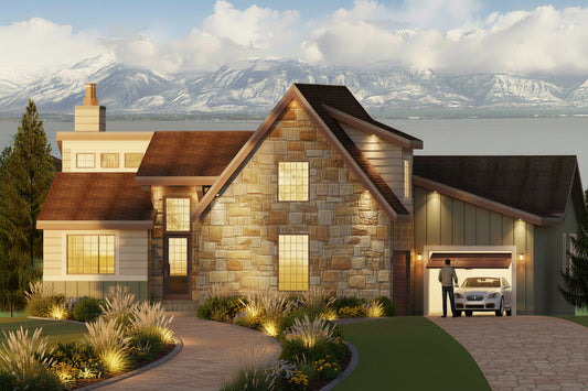 Craftsman style house plan designed by Authentic Homes, custom home builder in Utah.