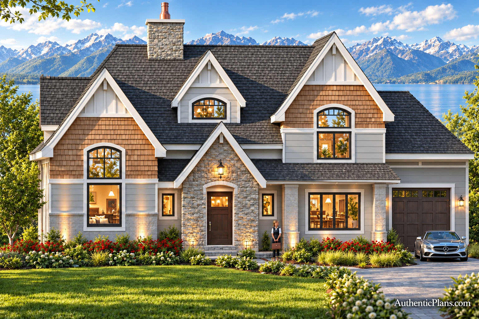 Authentic House Plans in Utah - Craftsman house plan with fireplace ...