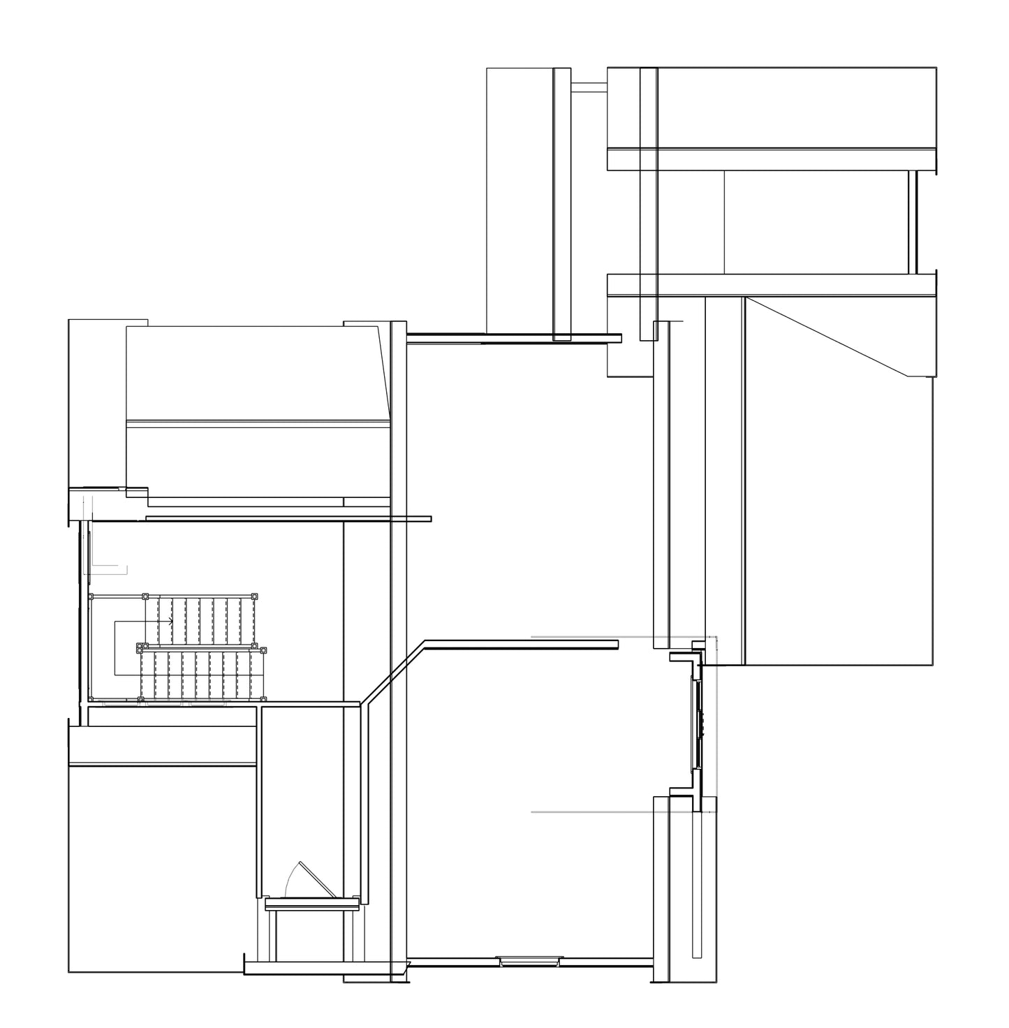 No.11 Craftsman house plan fireplace & stair feature