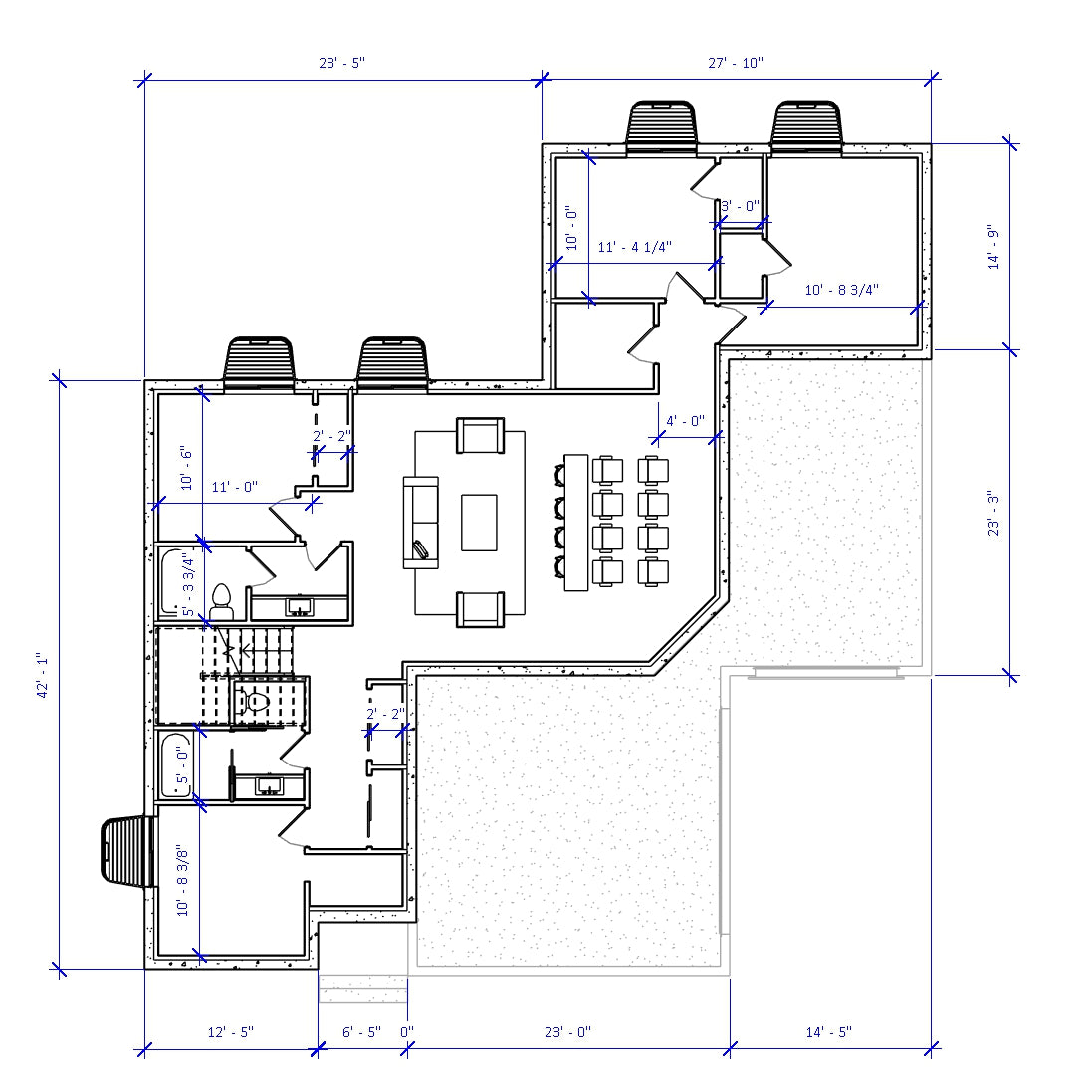 No.11 Craftsman house plan fireplace & stair feature