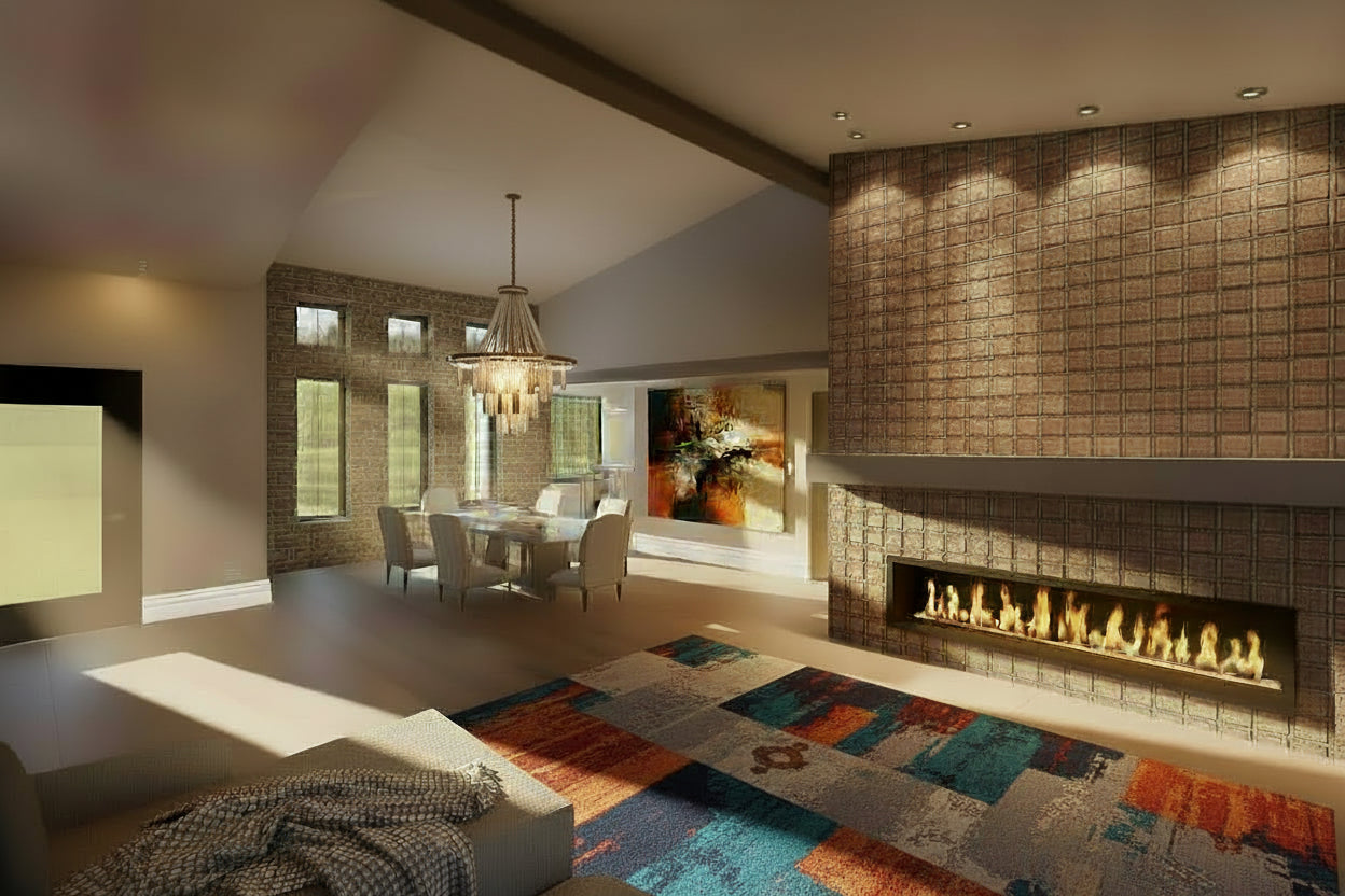 No.20 Modern European house plan Brick Wall Feature