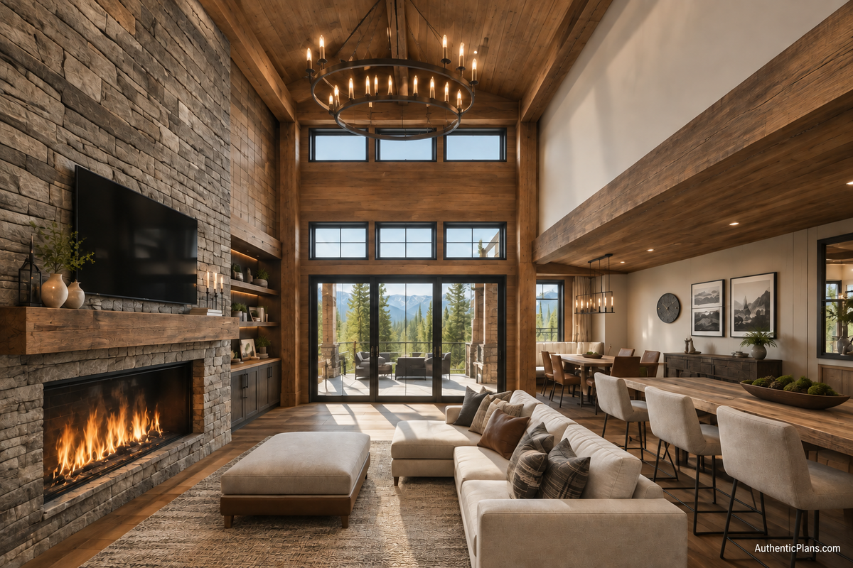 No.16 Mountain house plan RV Garage