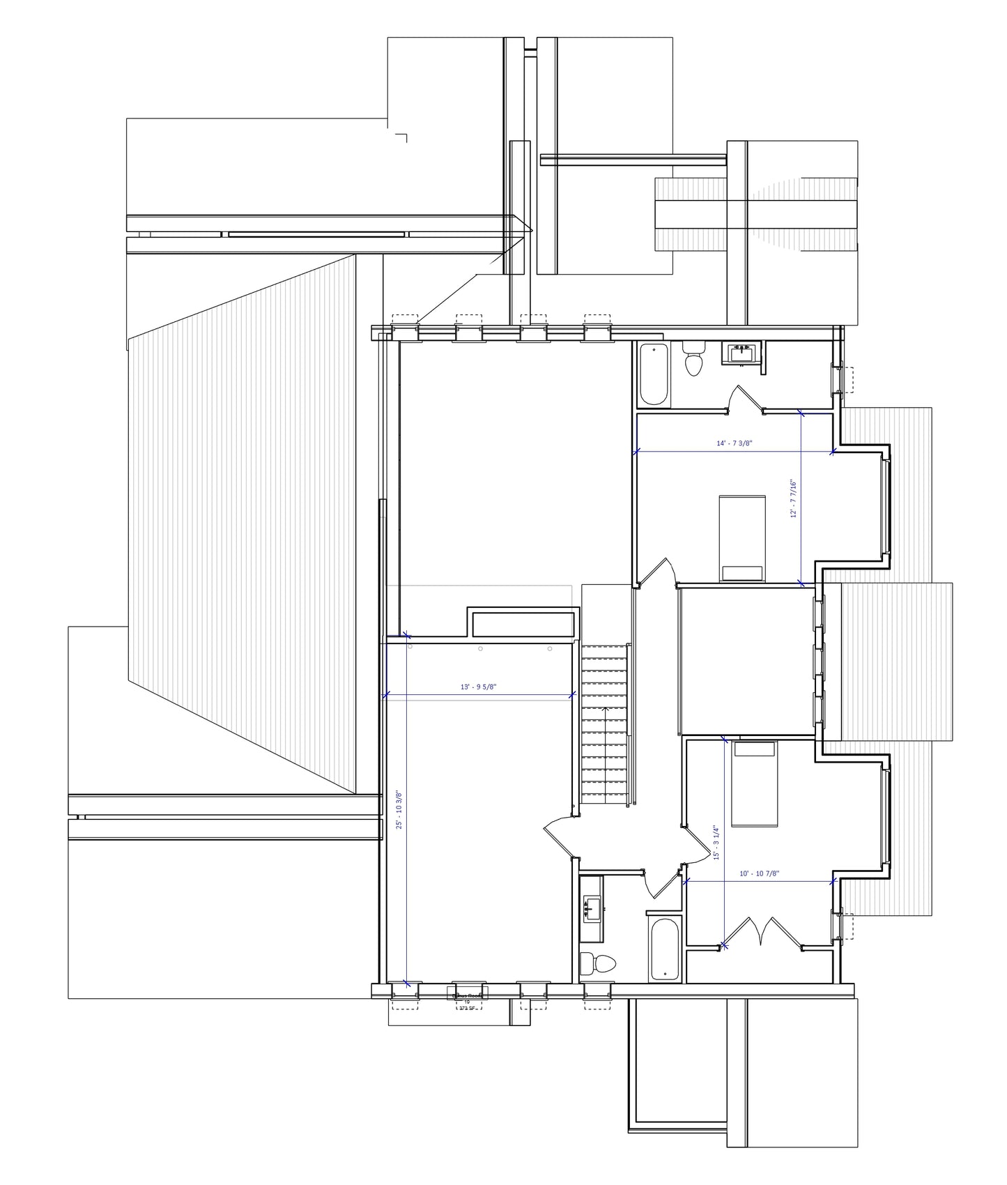 No.7 French house plan Paneled Library
