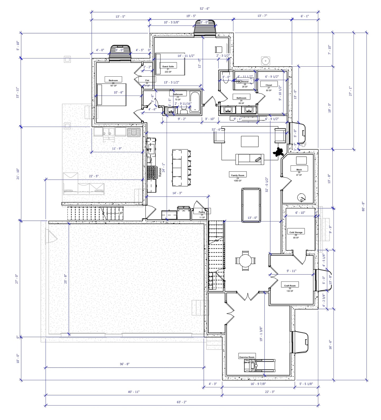 No.7 French house plan Paneled Library