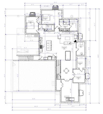 No.7 French house plan Paneled Library